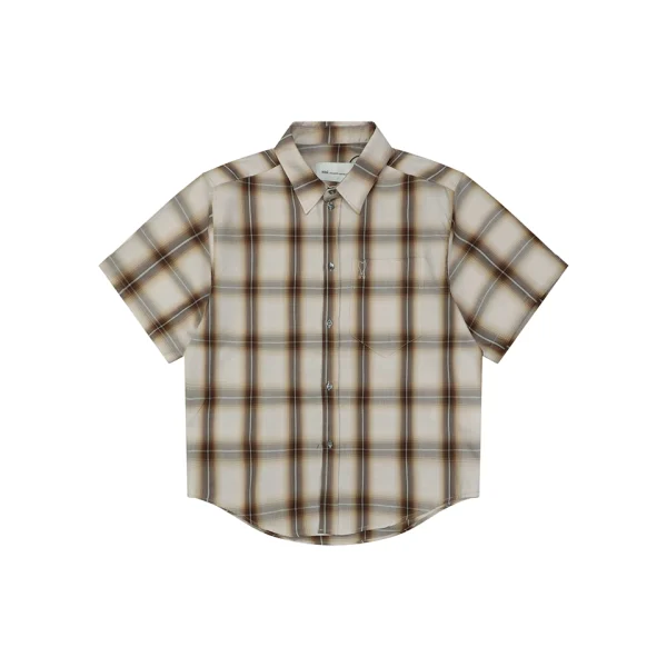 Ami Paris Heart Logo Plaid T-Shirt Front view
