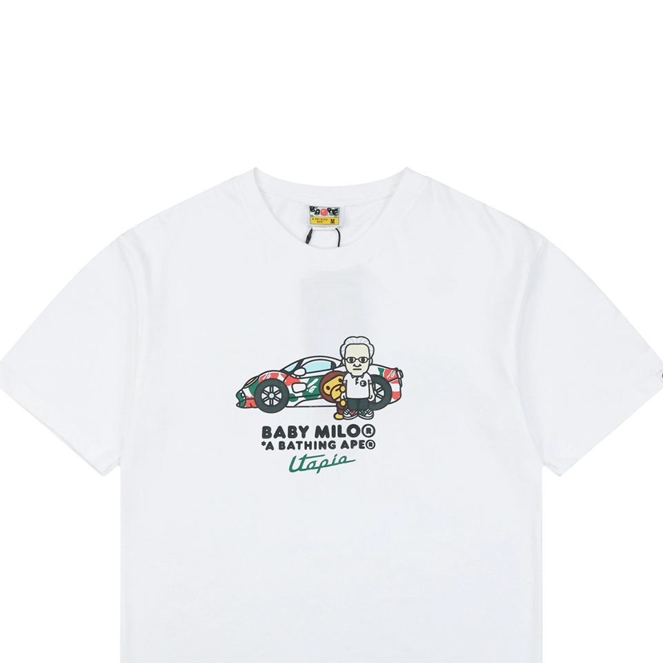 BAPE × Pagani BABY MILO Graphic T-Shirt (White/Black)