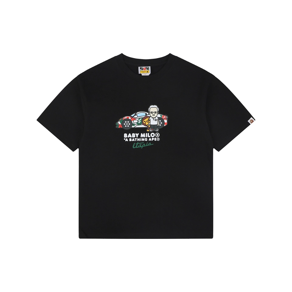 BAPE × Pagani BABY MILO Graphic T-Shirt Black Front view