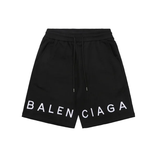 Balenciaga Hem Logo Embroidered Sweat Shorts Front view