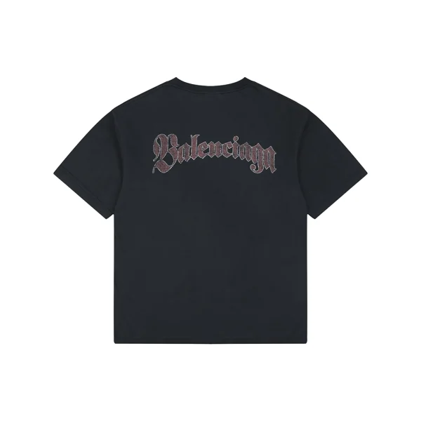 Balenciaga Vintage Crest Print T-Shirt Back view