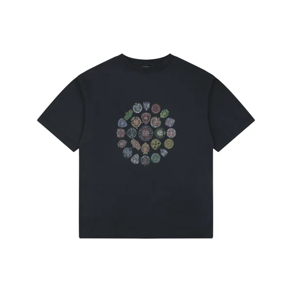 Balenciaga Vintage Crest Print T-Shirt Front view