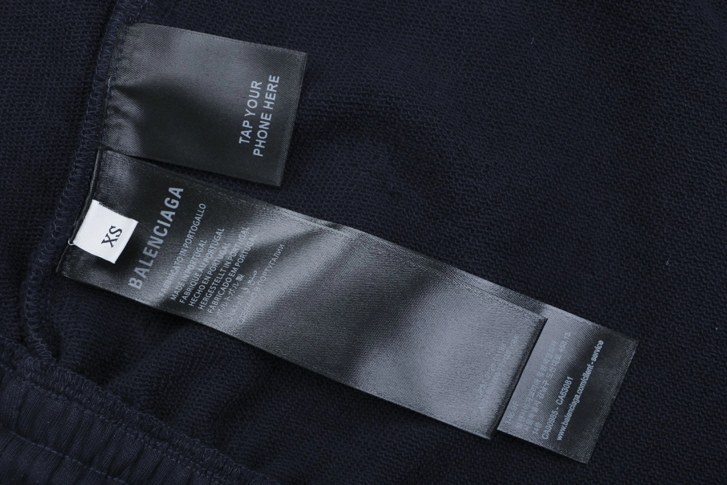Balenciaga WFP White Logo Sweat Shorts Wash label