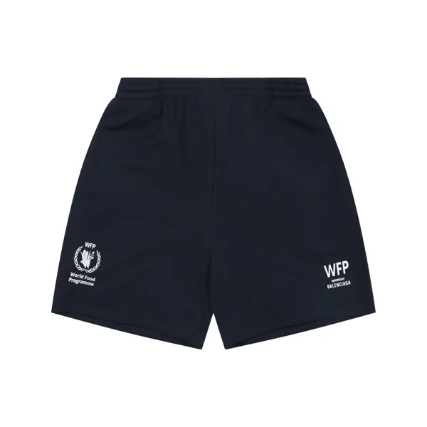 Balenciaga WFP White Logo Sweat Shorts Front view