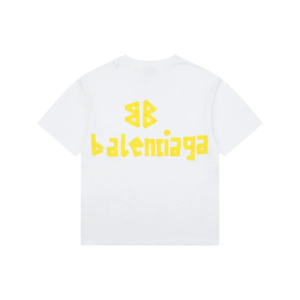 Balenciaga Yellow Tape Logo Oversized T-Shirt Back view
