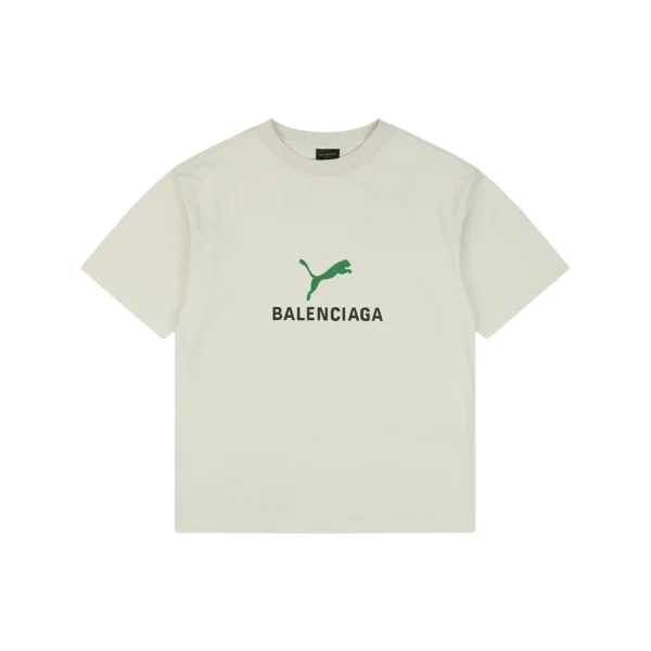 Balenciaga x Puma Logo Print T-Shirt Grey Front view