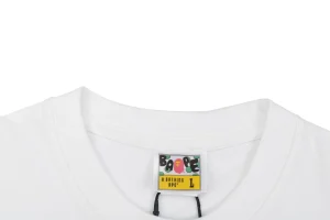 Bape Baby Milo Pink Shark Hoodie Graphic T-Shirt White Collar