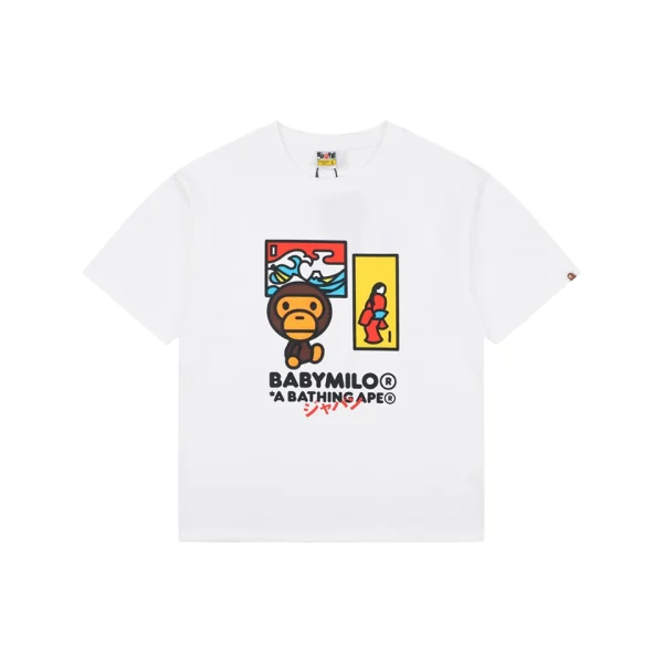 Bape Baby Milo Ukiyo-e Graphic T-Shirt White Front view