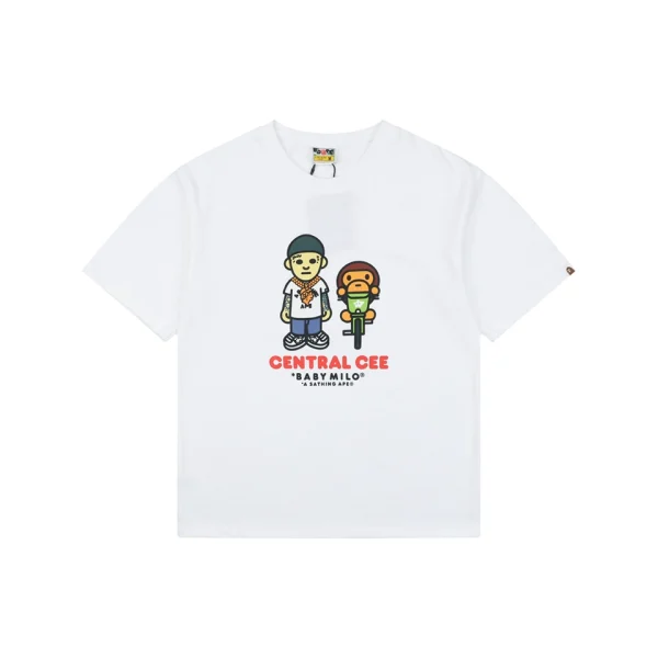 Bape × Central Cee Baby Milo Graphic T-Shirt White Front view