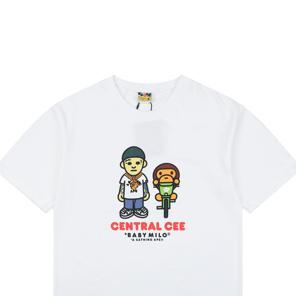 Bape × Central Cee Baby Milo Graphic T-Shirt White
