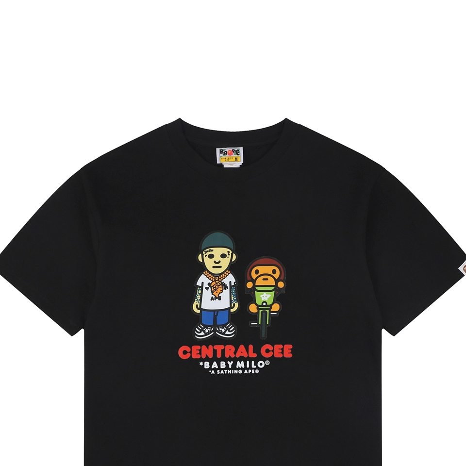 Bape × Central Cee Baby Milo Graphic T-Shirt Black