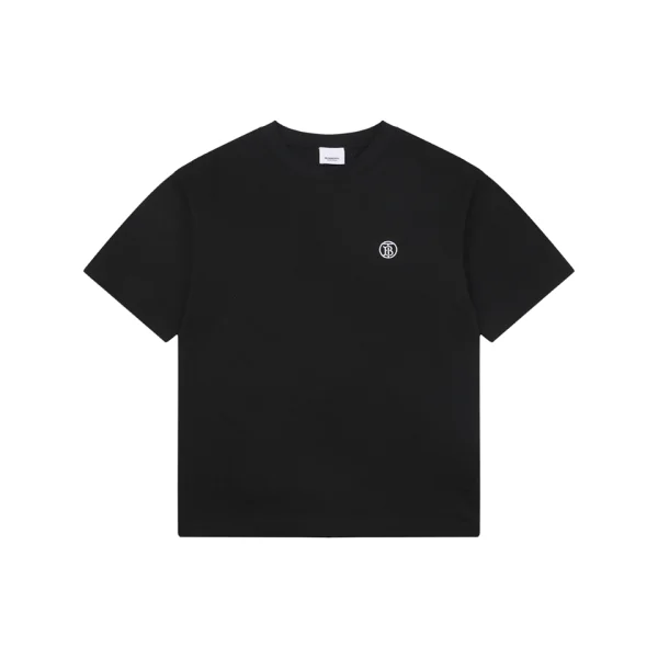 Burberry BT Monogram Embroidered T-Shirt Black Front view