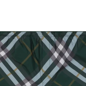 Burberry Diagonal Check Mesh-Lined Nylon Shorts Green