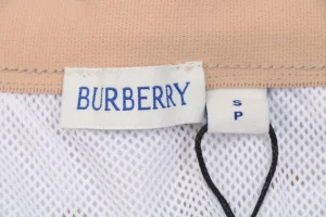 Burberry Diagonal Check Mesh-Lined Nylon Shorts Pink Brand label