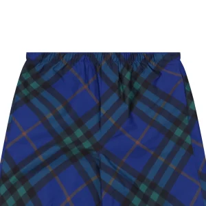 Burberry Diagonal Check Mesh-Lined Nylon Shorts Blue