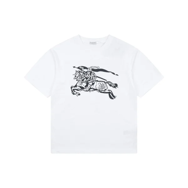 Burberry Equestrian Knight Graphic T-Shirt White Front view