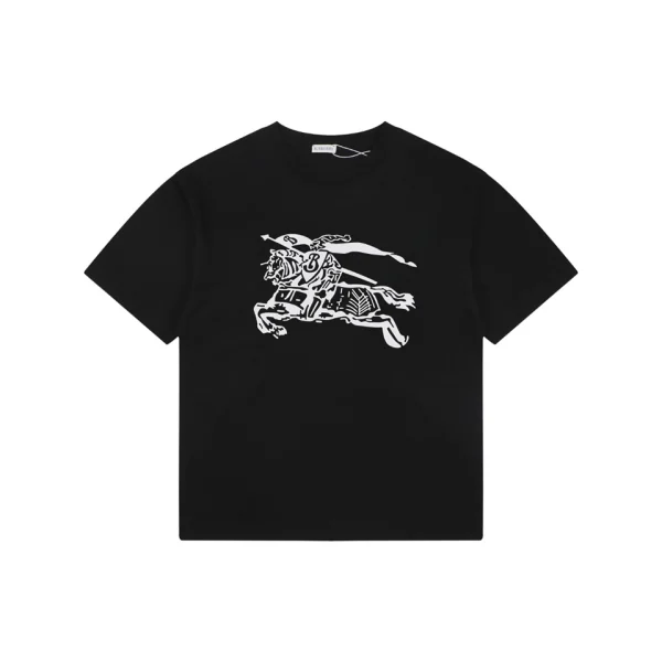 Burberry Equestrian Knight Graphic T-Shirt Black Front view