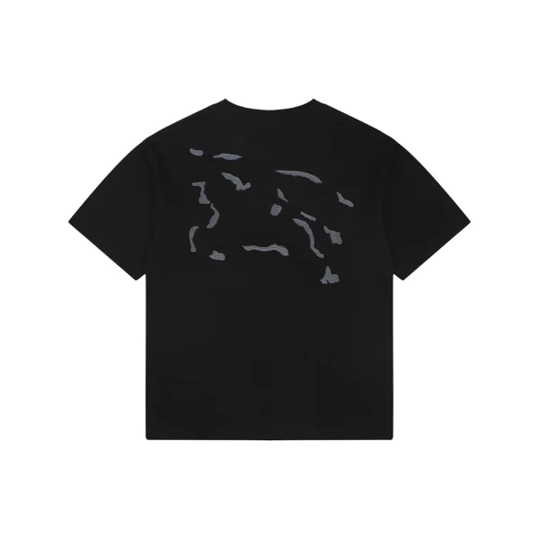 Burberry Equestrian Knight Outline Embroidered T-Shirt Black Back view