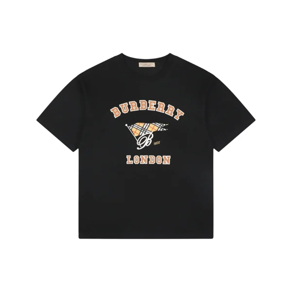 Burberry Flag Logo Print T-Shirt Black Front view