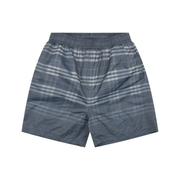 Burberry Gradient Check Pattern Shorts Dark Grey Front view