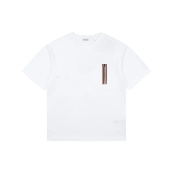 Burberry Pocket Stripe T-Shirt White Front view