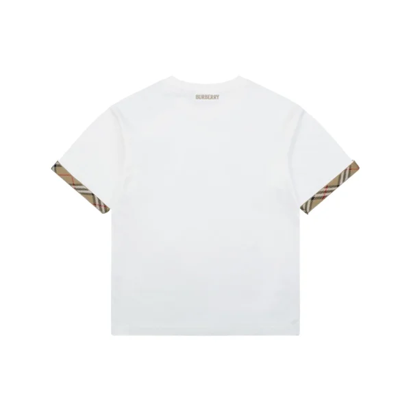 Burberry Vintage Check Trim Equestrian Knight T-Shirt White Front view