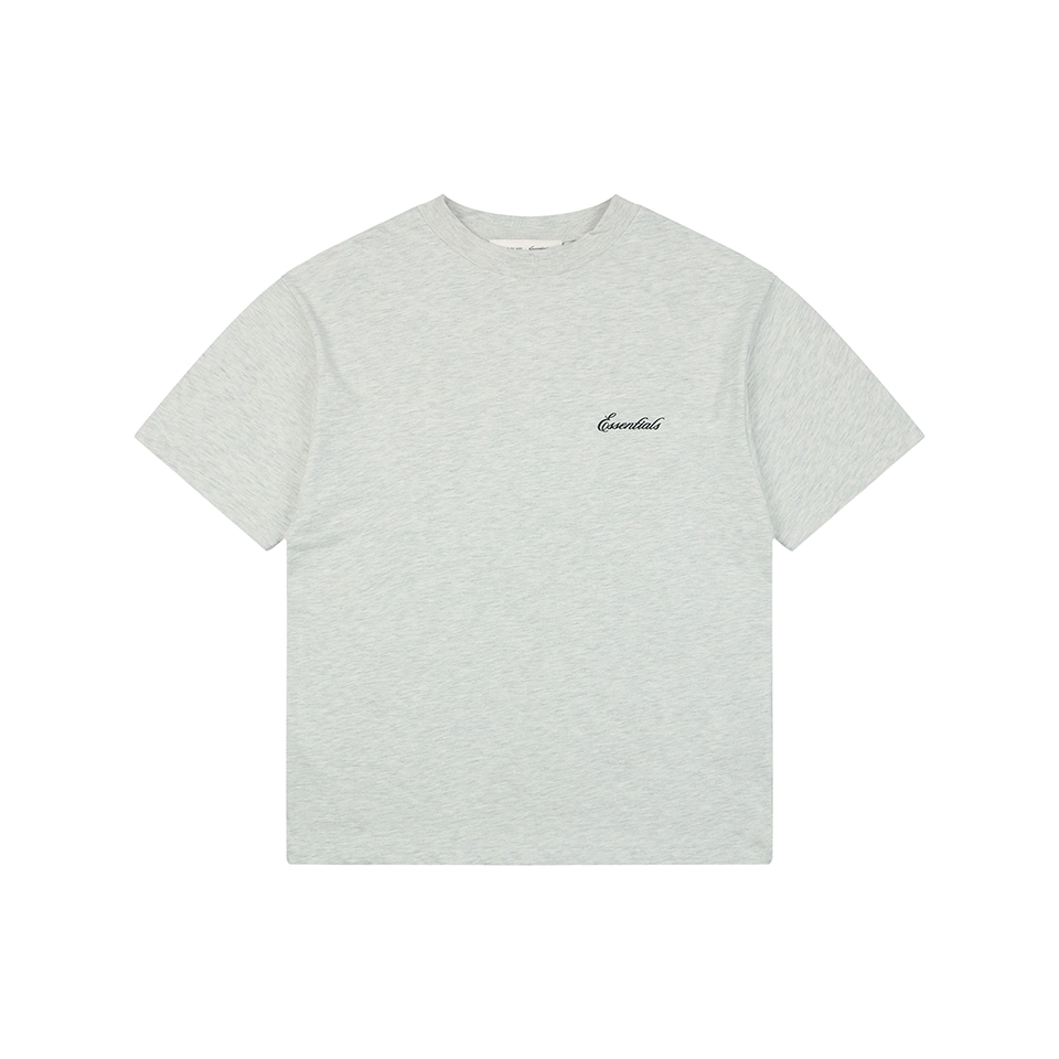 Fear of God Essentials Script Logo T-Shirt Grey Front view
