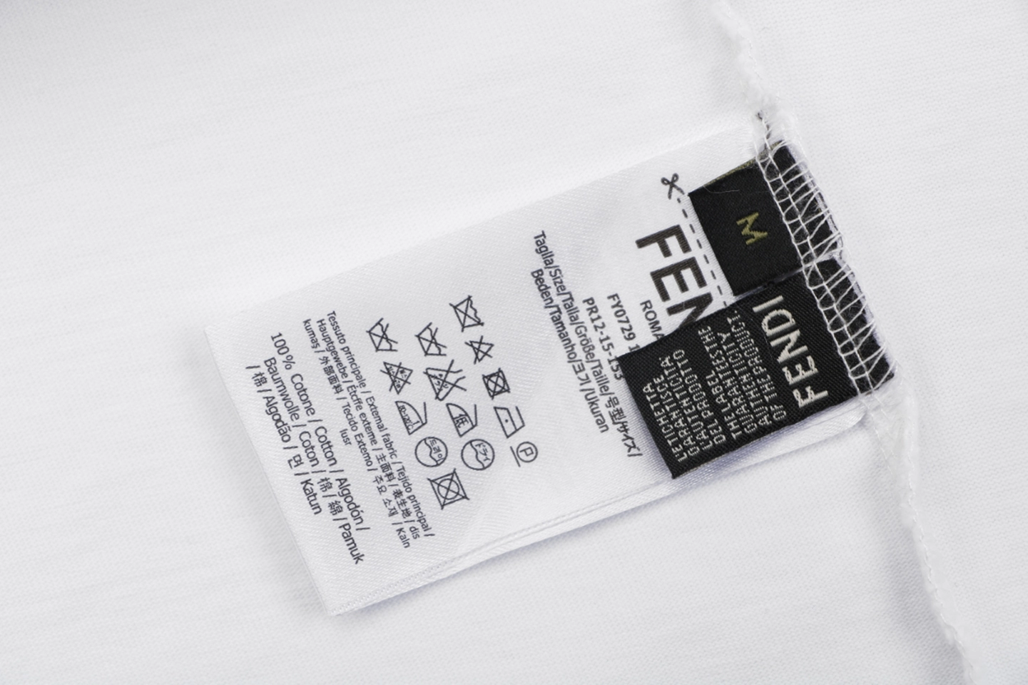 Fendi Melted Logo Embroidered T-Shirt White Wash label