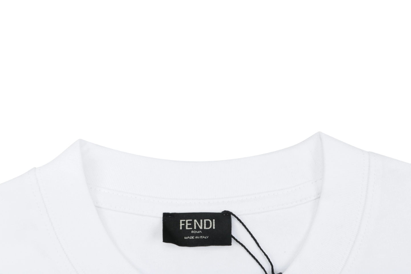 Fendi Monster Eyes Embroidered T-Shirt White Collar