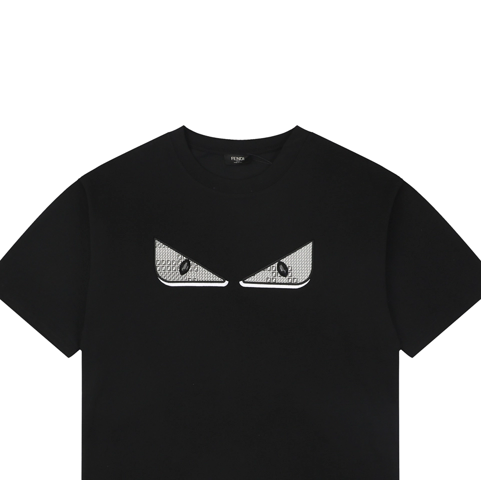Fendi Monster Eyes Embroidered T-Shirt Black