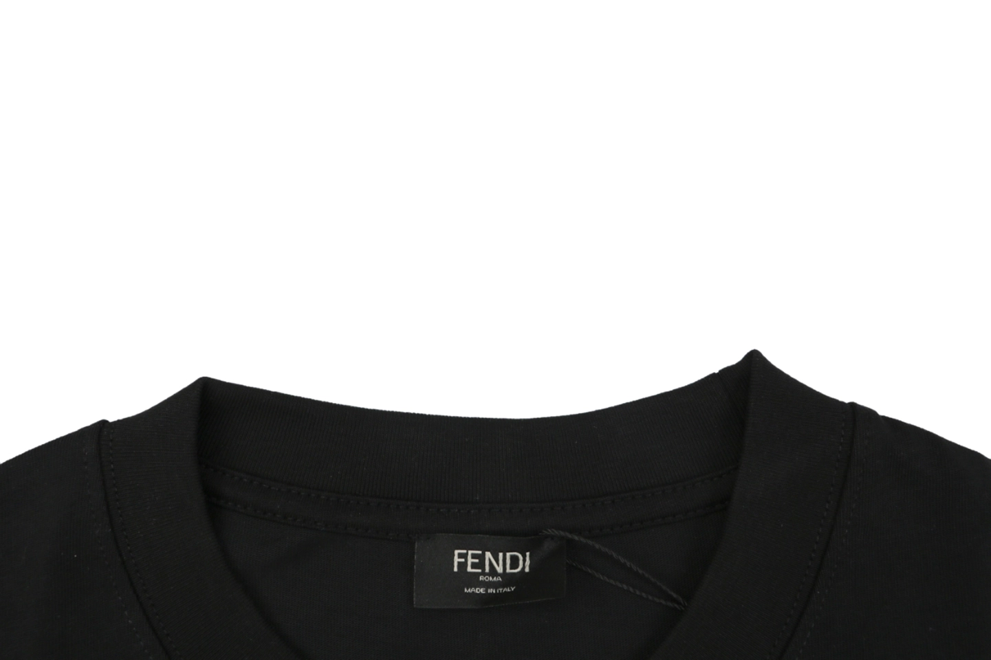 Fendi Monster Eyes Embroidered T-Shirt Black Collar