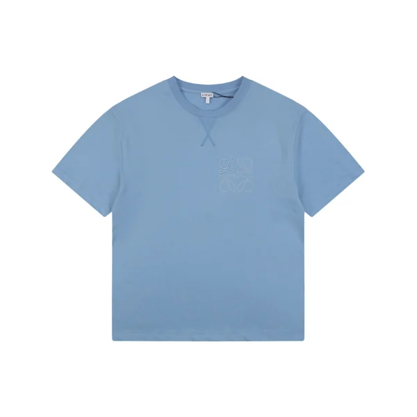 Loewe Anagram Shadow Embroidery T-Shirt Blue Front view