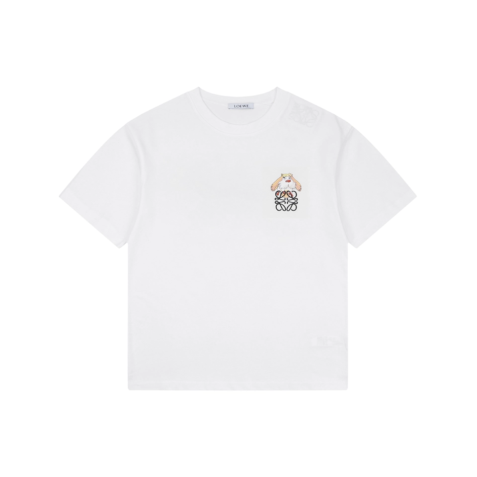 Loewe Bird Anagram Embroidered T-Shirt Front view