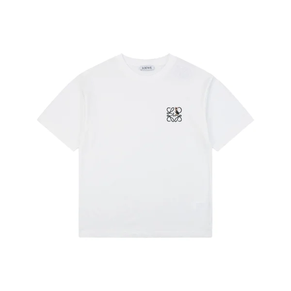 Loewe Black Cat Anagram Embroidered T-Shirt White Front view