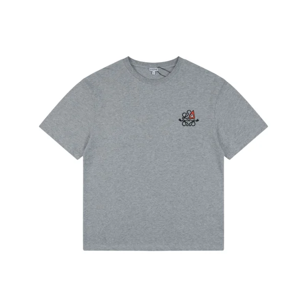 Loewe Eye Logo Embroidered T-Shirt Grey Front view
