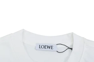 Loewe Multicolor Embroidered Anagram T-Shirt White Collar