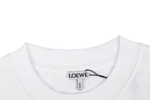 Loewe Openwork Embroidered Anagram Logo T-Shirt White Collar