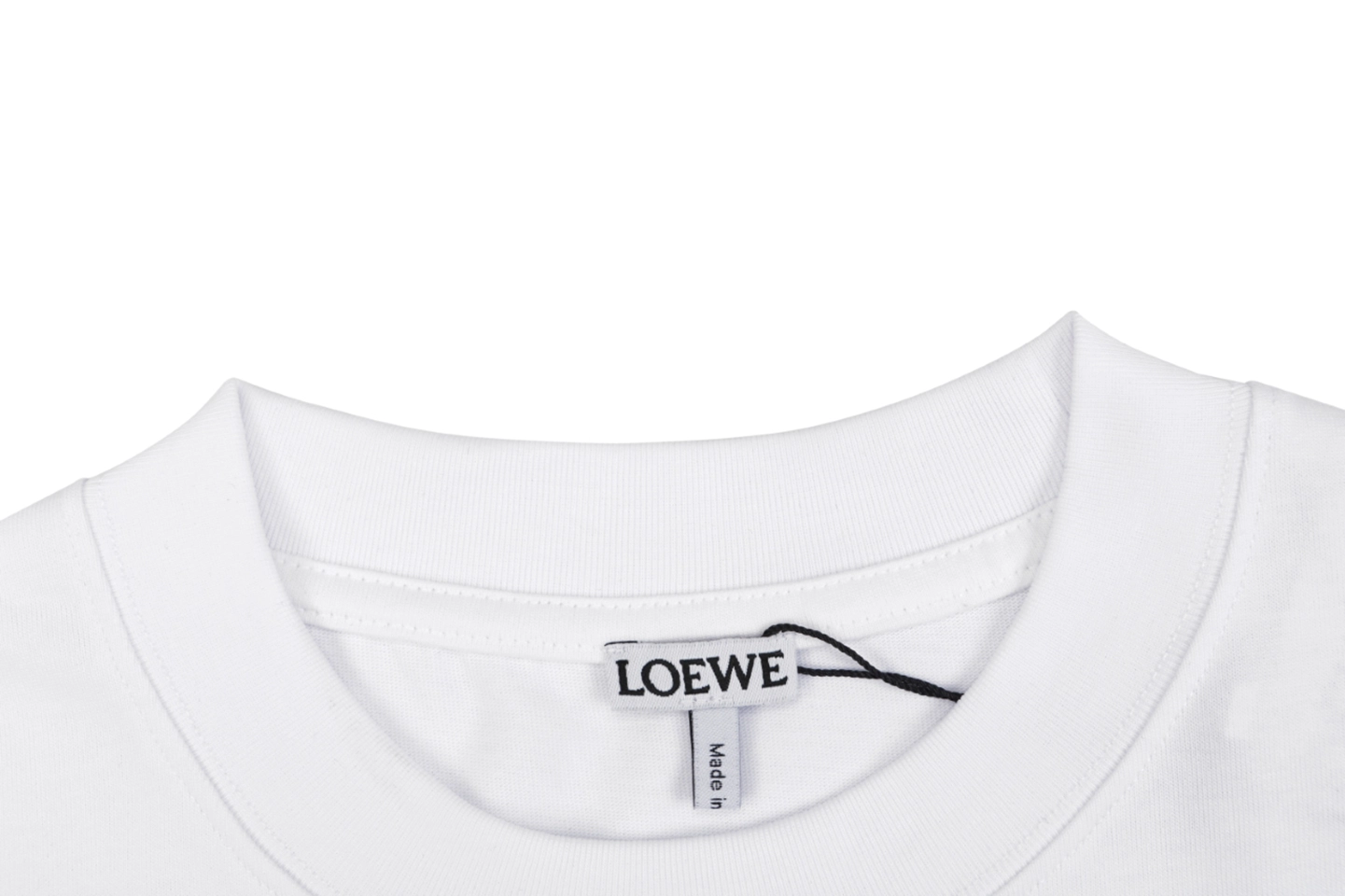 Loewe Openwork Embroidered Anagram Logo T-Shirt White Collar