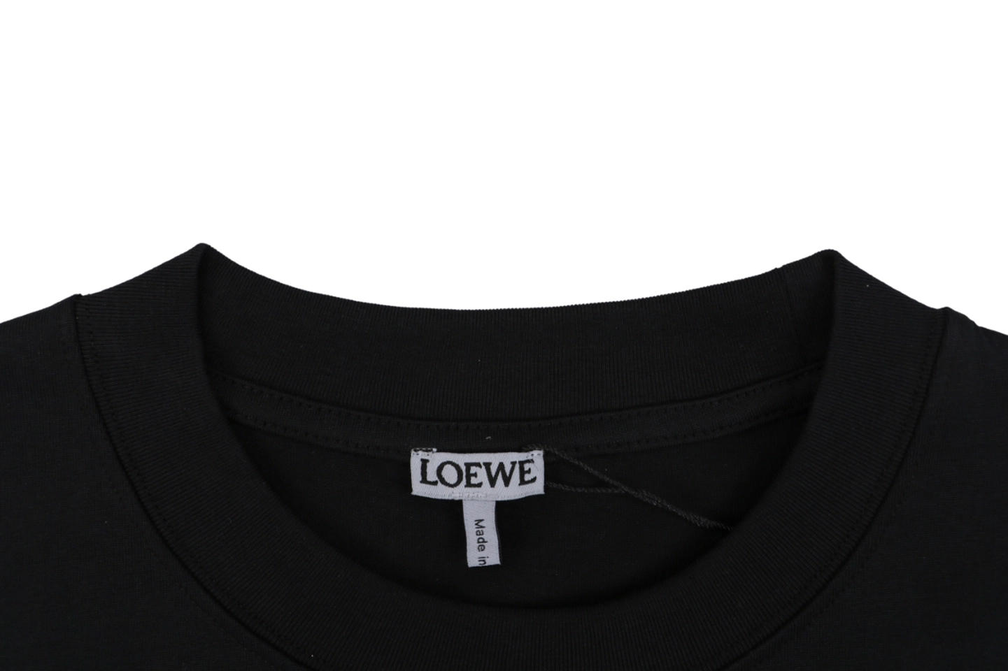 Loewe Openwork Embroidered Anagram Logo T-Shirt Black Collar