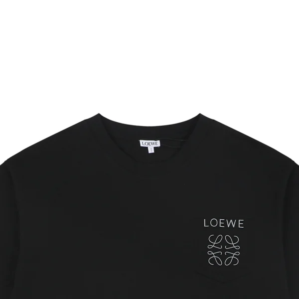 Loewe Reflective Embossed Anagram Pocket T-Shirt Black