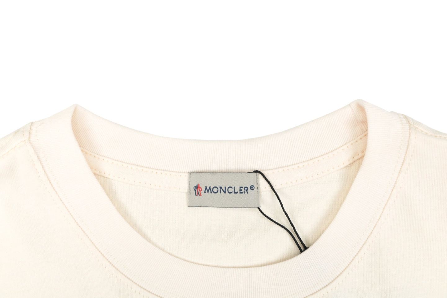 Moncler Tropical Island Graphic T-Shirt Beige Collar