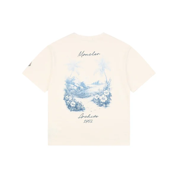 Moncler Tropical Island Graphic T-Shirt Beige Back view
