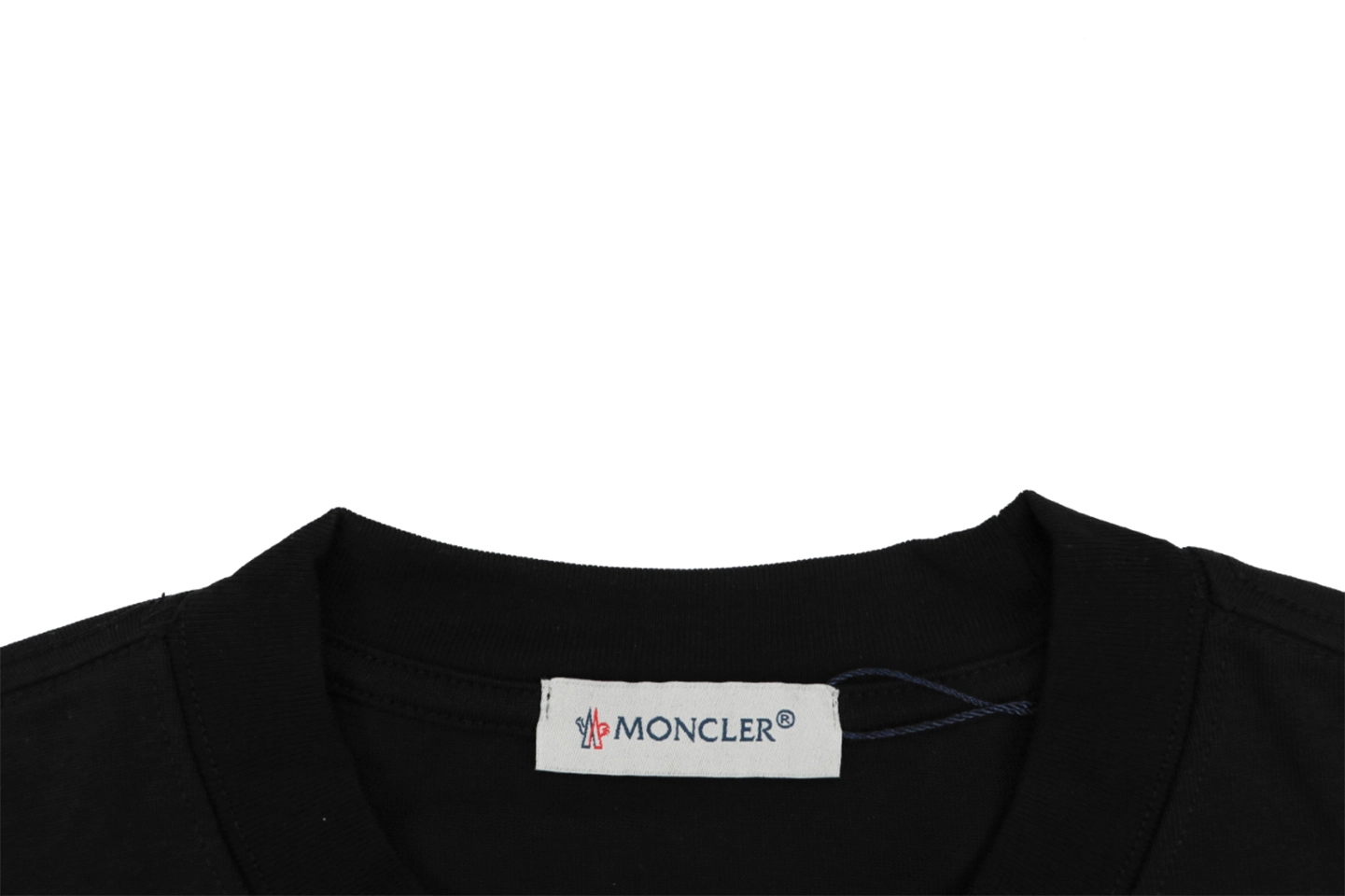 Moncler Tropical Island Graphic T-Shirt Black Collar