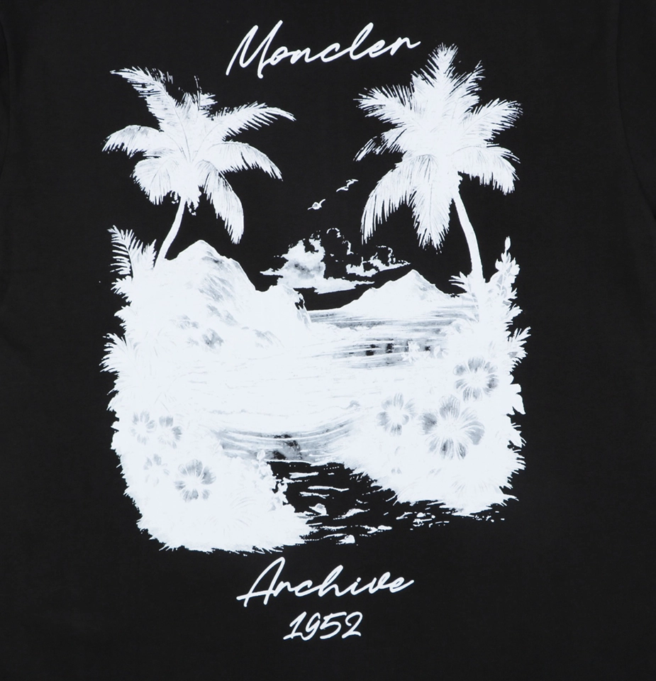 Moncler Tropical Island Graphic T-Shirt Black Back Print