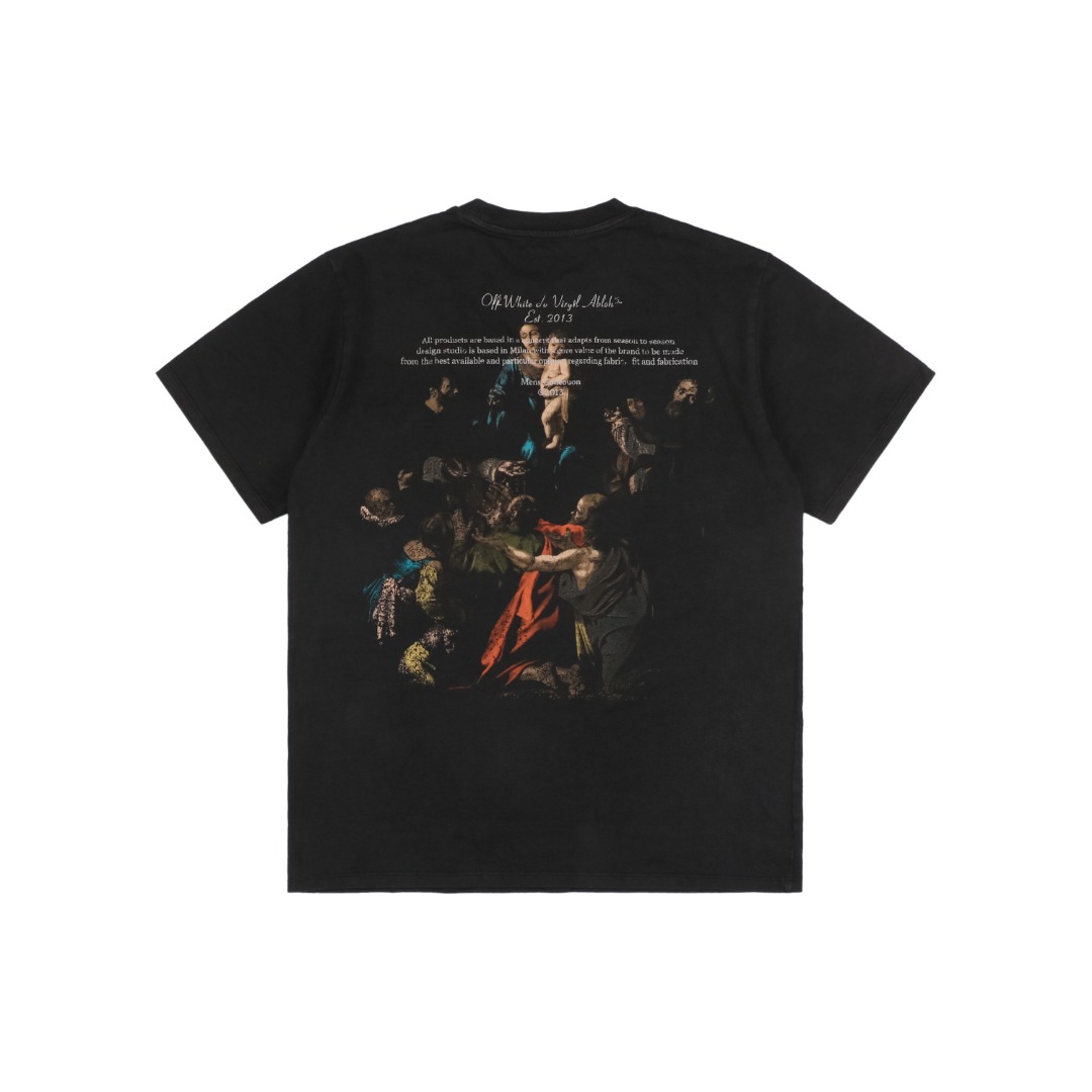 OFF WHITE Back-Print Madonna & Hymn Washed Graphic T-Shirt Back view