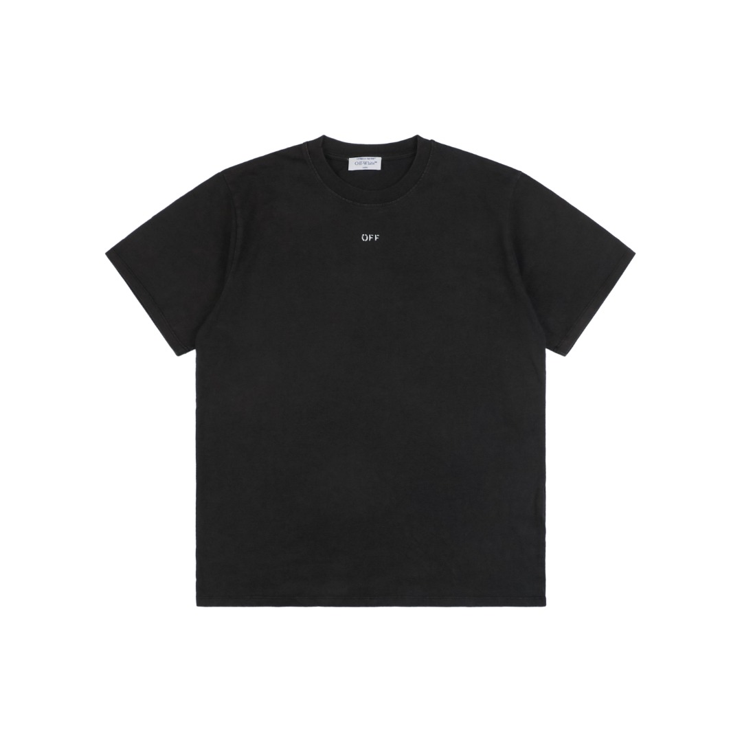 OFF WHITE Back-Print Madonna & Hymn Washed Graphic T-Shirt Front view