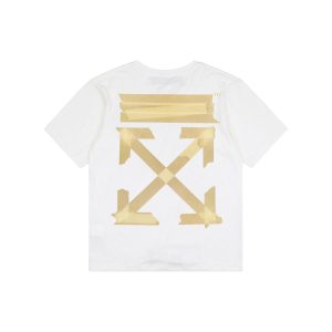 OFF-WHITE Yellow Tape Arrows Print T-Shirt White Back view