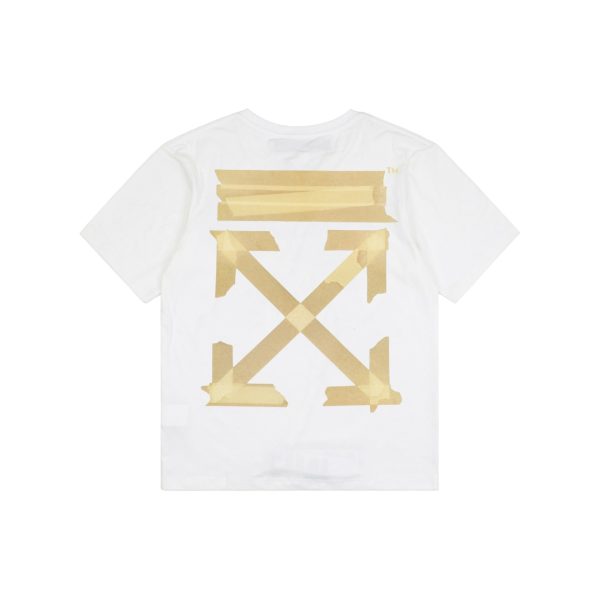 OFF-WHITE Yellow Tape Arrows Print T-Shirt White Back view