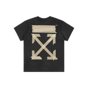 OFF-WHITE Yellow Tape Arrows Print T-Shirt Black Back view