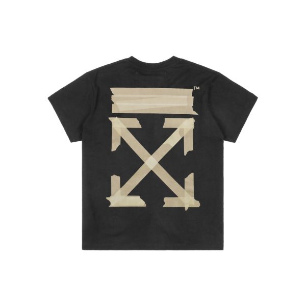 OFF-WHITE Yellow Tape Arrows Print T-Shirt Black Back view